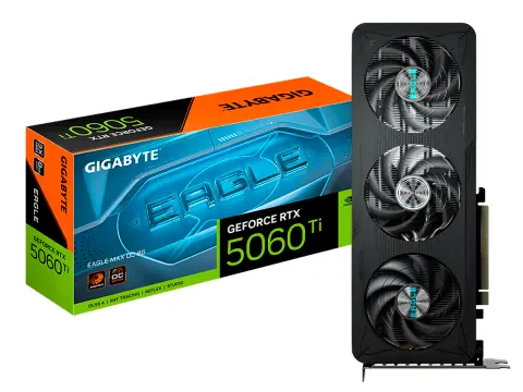 GIGABYTE GEFORCE RTX 5060 TI 8GB OC GDDR7 (GV-N506TEAGLEMAX OC-8GB) NVIDIA, 128 BITS, 3 VENTILADORES