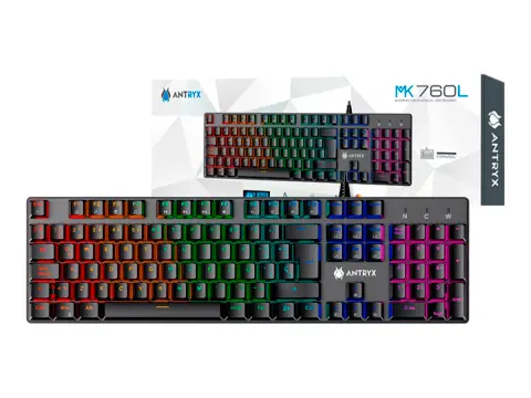 ANTRYX GAMER ANTRYX MK760L BLACK (AMK-760LKRE-SP) MECANICO, SWITCH RED, NEGRO