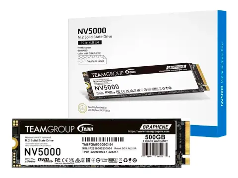 TEAM UNIDAD DE ESTADO SOLIDO TEAMGROUP 500GB NV5000 (TM8FGM500G0C101) M.2 PCIE 4.0 SSD M.2 500GB