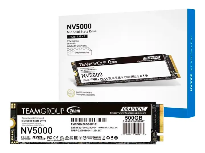 TEAM UNIDAD DE ESTADO SOLIDO TEAMGROUP 500GB NV5000 (TM8FGM500G0C101) M.2 PCIE 4.0 SSD M.2 500GB