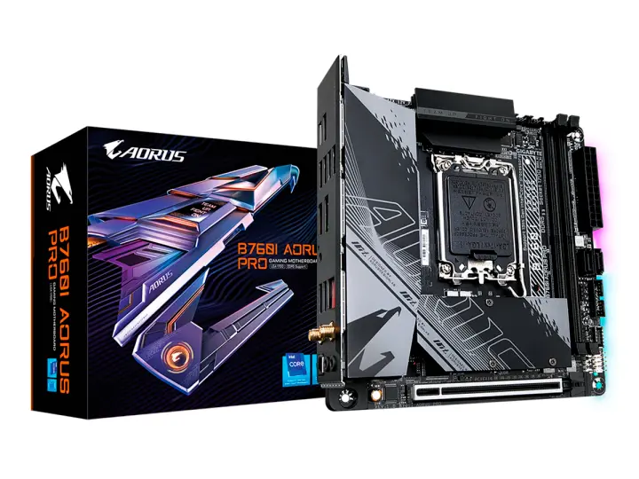 GIGABYTE B760I AORUS PRO (9MB76IPRO-00-G10) WIFI6E SOCKET LGA 1700, RAM DDR5, 14VA, 13VA, 12VA GEN, RGB