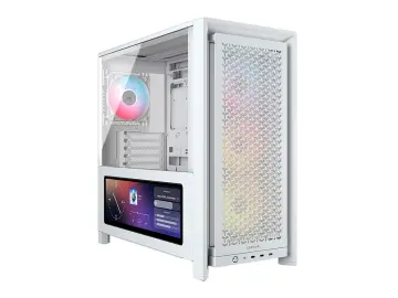 CORSAIR FRAME 4000D S/FUENTE (CC-9011327-WW) LCD PANTALLA TACTIL 14.5'' , PANEL DE VIDRIO TEMPLADO, BLANCO