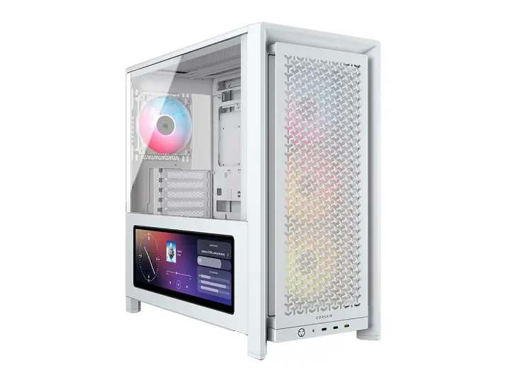CORSAIR FRAME 4000D S/FUENTE (CC-9011327-WW) LCD PANTALLA TACTIL 14.5'' , PANEL DE VIDRIO TEMPLADO, BLANCO