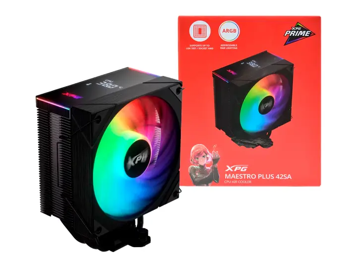 XPG PARA PROCESADOR XPG MAESTRO PLUS 42SA (CCXPGMP42BLACK ) DIGITAL ARGB, 120MM, HASTA 1800RPM, NEGRO