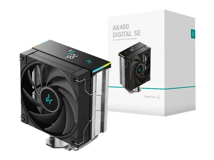 DEEPCOOL PARA PROCESADOR DEEPCOOL AK400 DIGITAL SE (R-AK400-BKADMN-GJD) 1 VENTILADOR, 120MM, LED ARGB, NEGRO