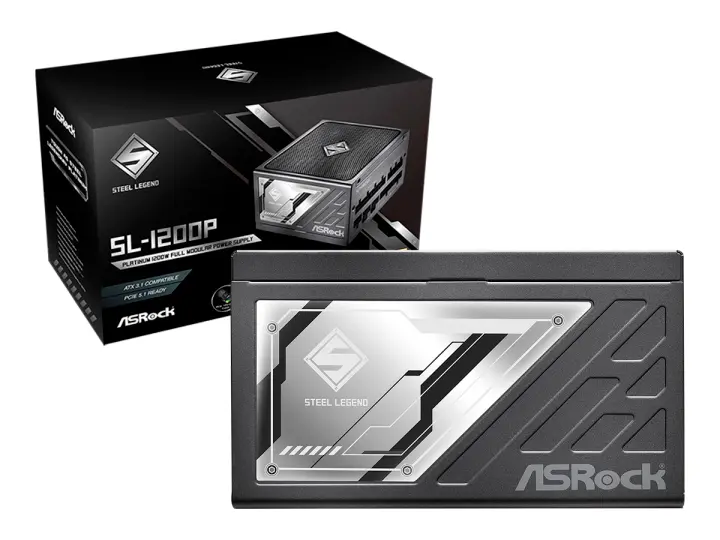 ASROCK 1200W STEEL LEGEND (SL-1200P) ATX, 80 PLUS PLATINUM, MODULAR, CYBENETICS, FULL MODULAR