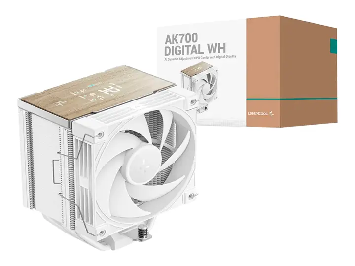 DEEPCOOL PARA PROCESADOR DEEPCOOL AK700 DIGITAL WHITE (R-AK700-WHNDMN-GJD) 1 VENTILADOR, ALUMINIO