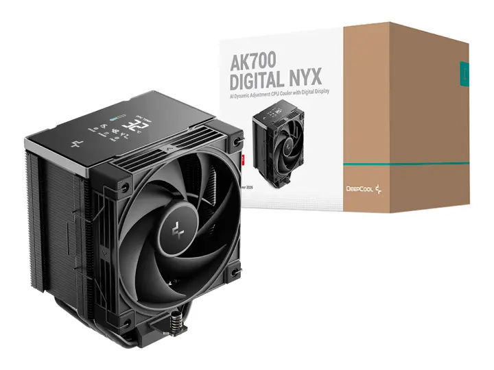 DEEPCOOL PARA PROCESADOR DEEPCOOL AK700 DIGITAL NYX (R-AK700-BKNNMN-GJD-1) 1 VENTILADOR, ALUMINIO