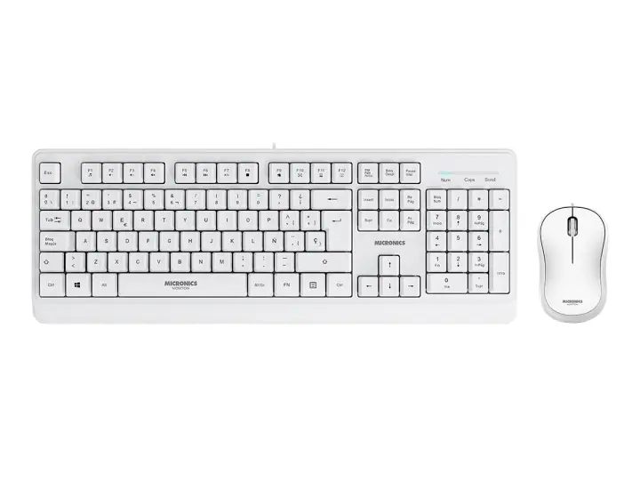 COMBO 2 EN UNO TECLADO Y MOUSE MICRONICS NORTON - (MIC T100W) BLANCO
