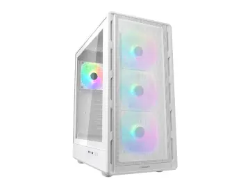 COUGAR AIRFACE PURE RGB WHITE (382GA50.0002) PANEL DE VIDRIO, 3 VENTILADORES, LED RGB, 2 USB