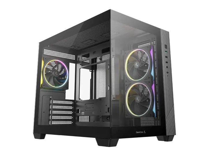 DEEPCOOL CG330 3F (R-CG330-BKNGM3-G-E-3) PANELES DE VIDRIO LATERAL Y FRONTAL, 3 VENTILADORES, LED ARGB, NEGRO-34333