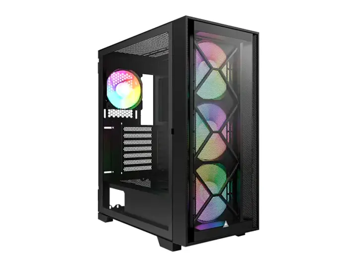 MONTECH AIR 1000 PREMIUM (CACAMT0013-E-3) PANEL DE VIDRIO, 4 VENTILADORES, LED ARGB, NEGRO