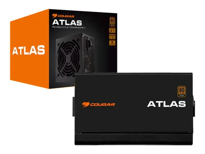 COUGAR 750W ATLAS (CGR-VG-750) ATX, 80 PLUS BRONZE, NO MODULAR, NEGRO