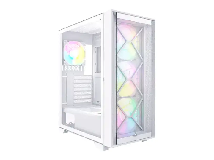 MONTECH AIR 1000 PREMIUM (4710562749779) PANEL DE VIDRIO, 4 VENTILADORES, LED ARGB, BLANCO