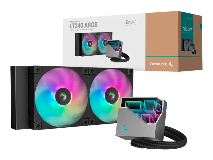 DEEPCOOL SISTEMA DE ENFRIAMIENTO LIQUIDO DEEPCOOL LT240 ARGB (LT240 A-RGB) 2 VENTILADORES, 240MM, LED RGB-34250