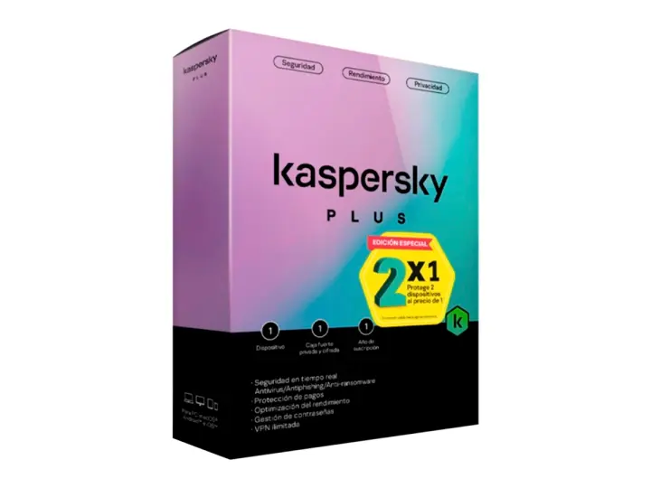 KASPERSKY PLUS 1PC 2X1, 1AÑO (CAJA) KL1042D5AFS