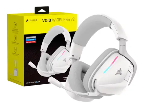 CORSAIR VOID RGB ELITE WHITE V2 USB GAMING 7.1, CON MICROFONO, CONEXION USB, CONTROL DE VOLUMEN, ALMOHADILLAS SUAVES BLANCO (CA-90112