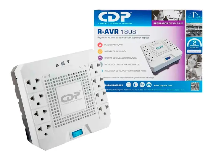 ESTABILIZADOR CDP R-AVR1808I 1800VA/1000W 8 SALIDA