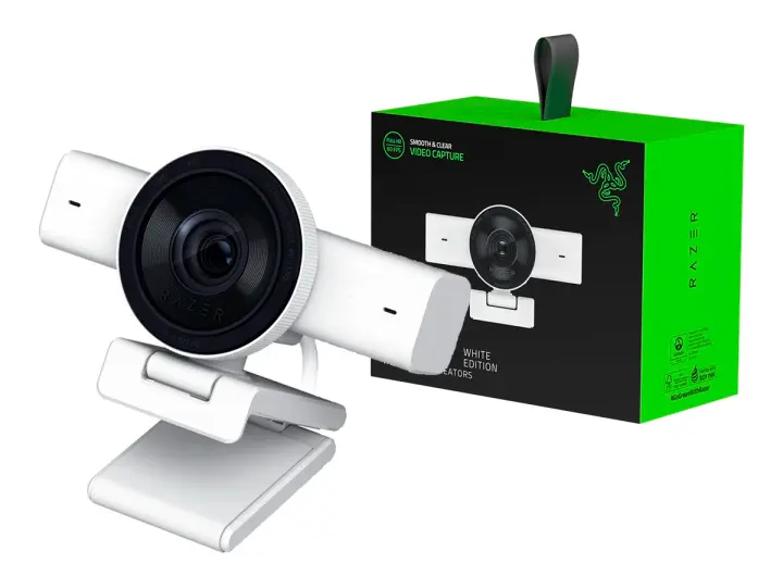 RAZER CAMARA WEB RAZER KIYO V2 4K , MICROFONO INCORPORADO, RESOLUCION 4K UHD, 2,1 , COOLR BLANCO (RZ19-05370200-R3U1)