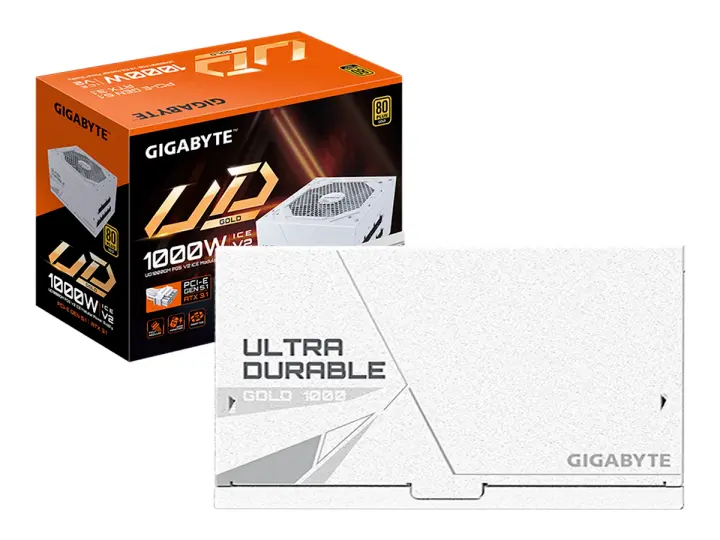FUENTE 1000W GIGABYTE UD1000GM PG5 V2 ICE WHITE (UD1000GM PG5 ICE) ATX, MODULAR, 80 PLUS GOLD-34282