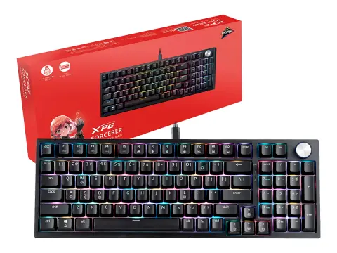XPG MECANICO GAMER XPG SORCERER (SORCERERRD-BKCES) MECANICO, 96%, SWITCH RED, RGB, NEGRO-34358
