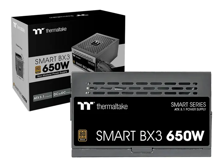 Thermaltake 650W ATX, Bronze 80 Plus Smart BX3, No Modular, Color Negro