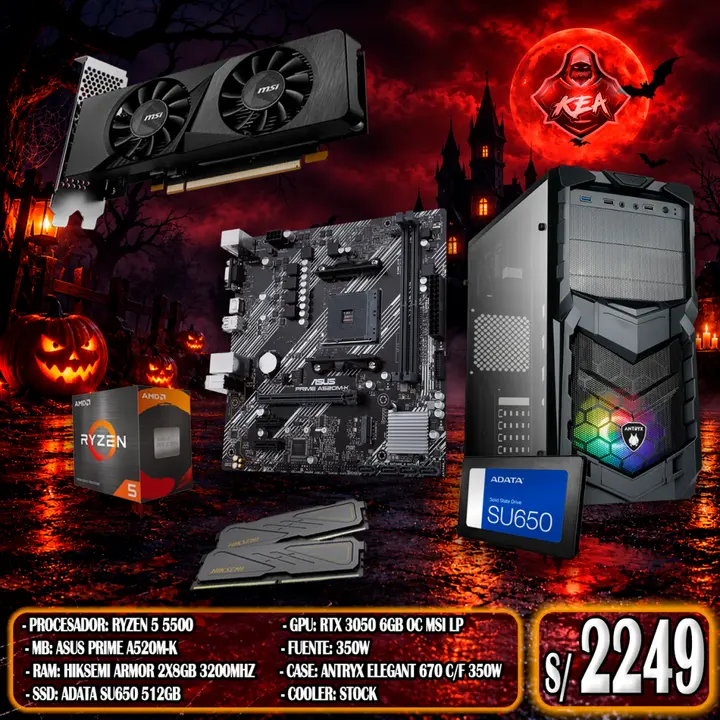 COMBO HALLOWEEN 2026 – RYZEN 5 5500 / RTX 3050 6GB
