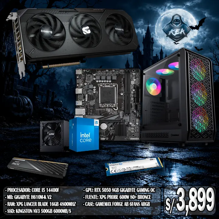 Combo Midnight – Core I5 14400F / RTX 5050 8GB