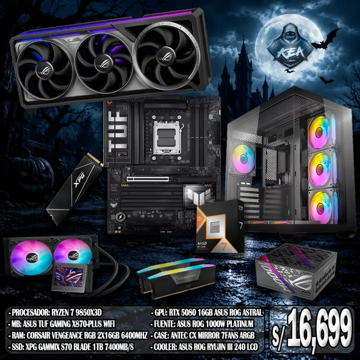 Combo Midnight – Ryzen 7 9850X3D / RTX 5080 16GB