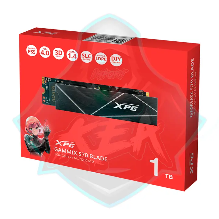 ADATA M.2 NVME PCIE Gen 4 XPG S70 Blade 1TB / 7400MBS – 6800MBS