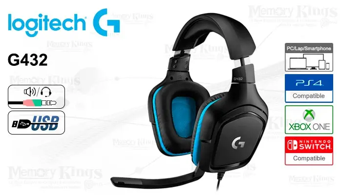Logitech Gaming G432 7.1 PC|PS4 BK|BLU