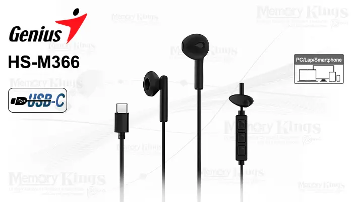 Genius HS-M366 IN-EAR USB-C Black