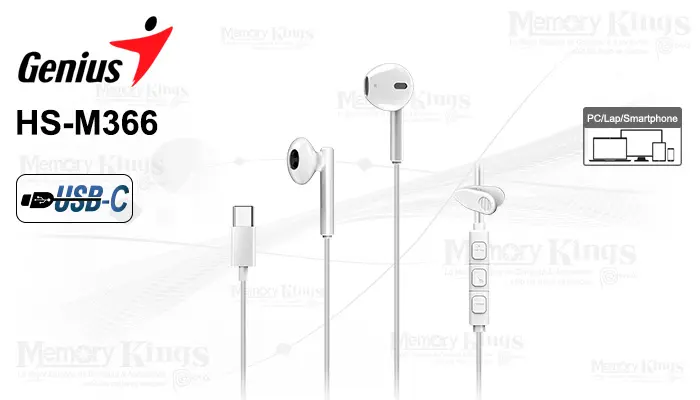 Genius HS-M366 IN-EAR USB-C White