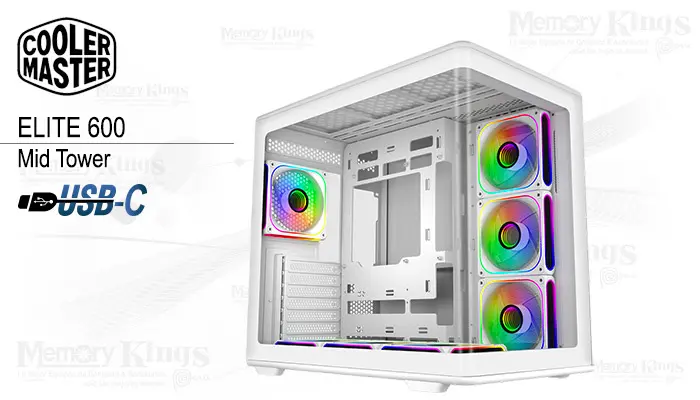 Cooler Master Mid Tower Elite 600 7FAN White