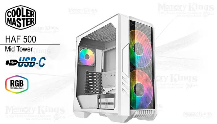 Cooler Master Mid Tower Haf 500 ARGB White