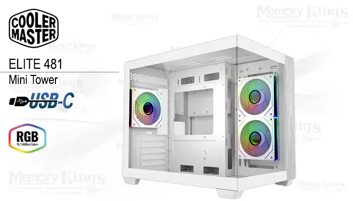 Cooler Master Mini Tower Elite 481 3FAN White