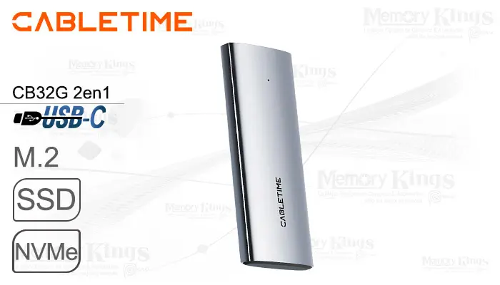 SSD M.2 Cabletime CB32G 2IN1 USB-C y USB-A