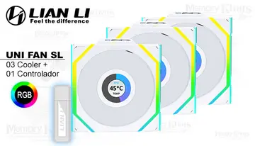 Case 120 Mm Lian Li Uni Fan Sl ARGB 3in1 Wireless LCD White + Control