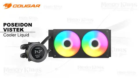 Cougar CPU Liquid 240 Poseidon Vistek Black con Pantalla Digital de 1.9