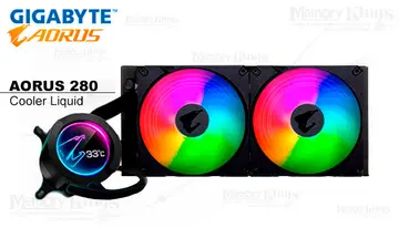 Gigabyte CPU Liquid 280 Aorus Cooler 280 ARGB con Pantalla LCD de 2.36 Personalizable