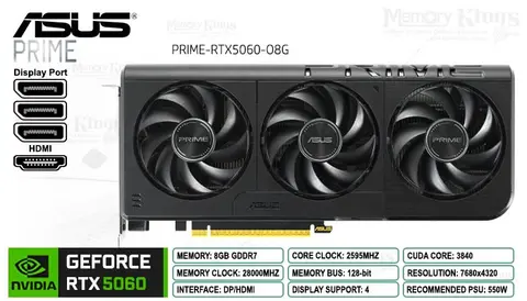 ASUS RTX 5060 8GB 128 bits ASUS PRIME OC