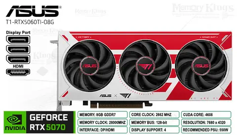 ASUS RTX 5060 Ti 8GB 128 bits ASUS T1 GDDR7 OC Edition