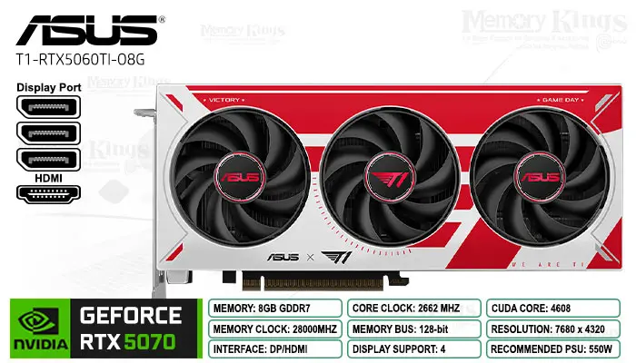 ASUS RTX 5060 Ti 8GB 128 bits ASUS T1 GDDR7 OC Edition