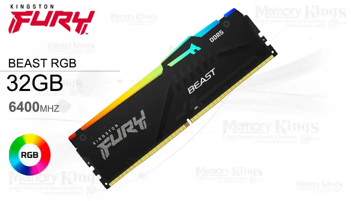 AMD 32GB 6400 CL32 Fury Beast RGB Intel XMP / Expo