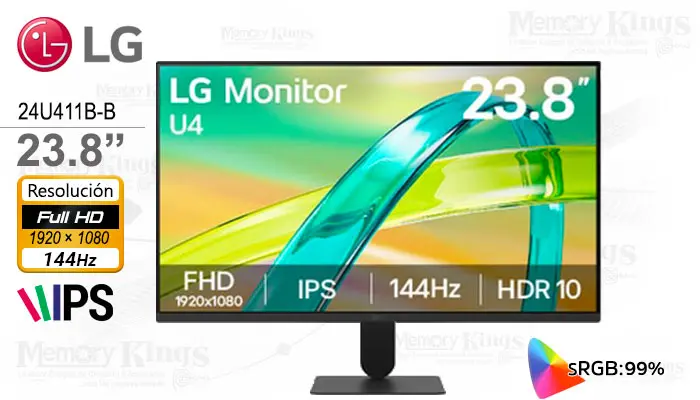 LG 23.8 24U411B-B iPS FHD 144HZ 1ms HDR10
