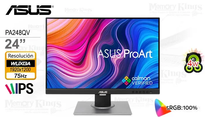 ASUS 24 ProArt PA248QV IPS FHD WUXGA Pivote con Parlante Integrado