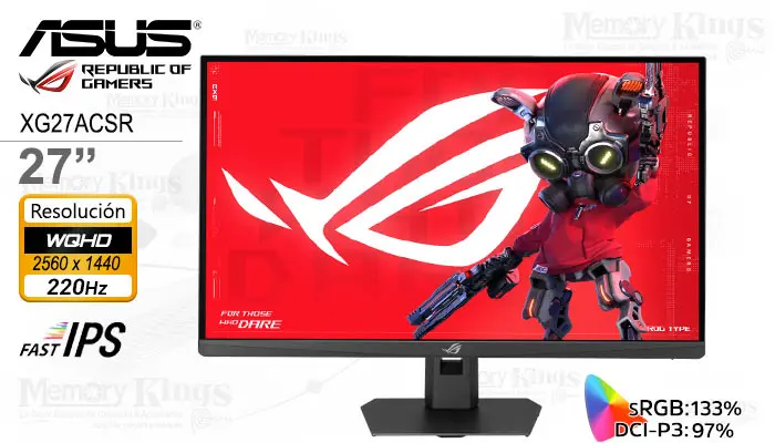ASUS 27 ROG Strix XG27ACSR iPS 2K QHD 220Hz Pivote