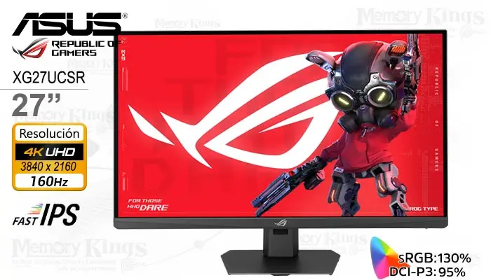 ASUS 27 ROG Strix XG27UCSR Gen2 iPS 4K UHD 160Hz 0.03MS Pivote