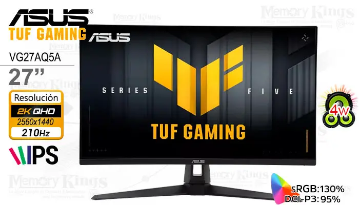 ASUS 27 TUF VG27AQ5A iPS 2K QHD 210HZ 0.03MS, con Parlante Integrado