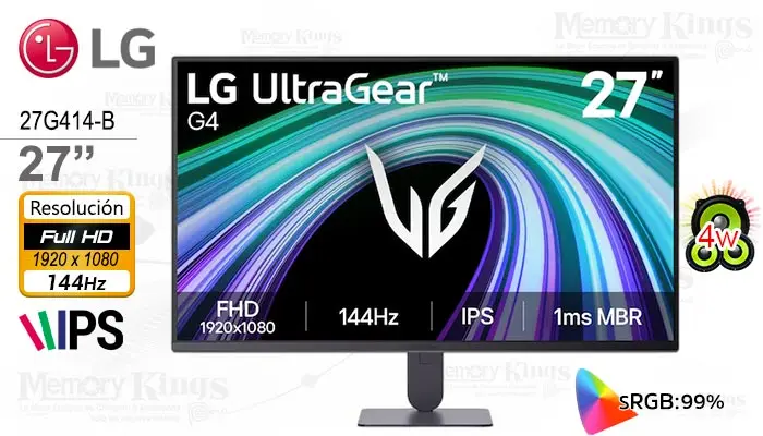 LG 27 Gaming UltraGear 27G414-B iPS FHD con Parlante Integrado